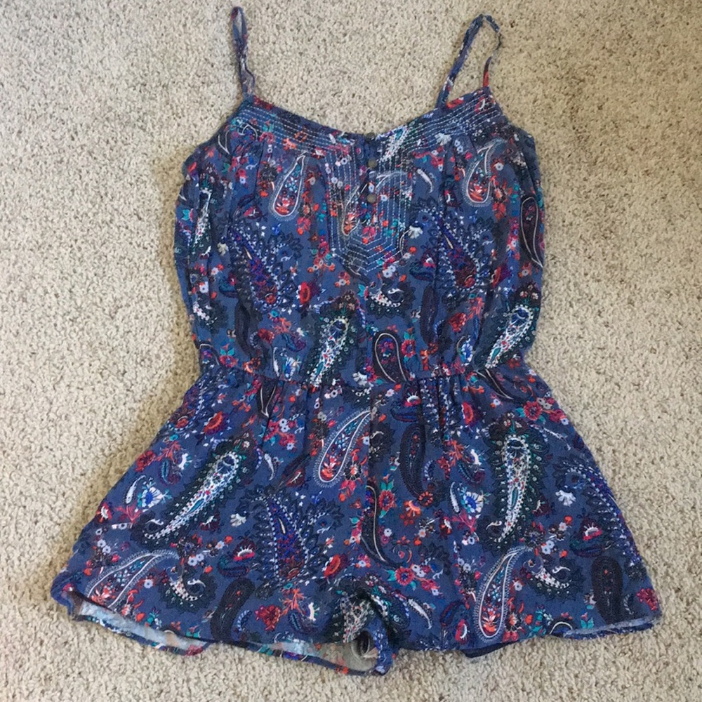 Paisley blue romper